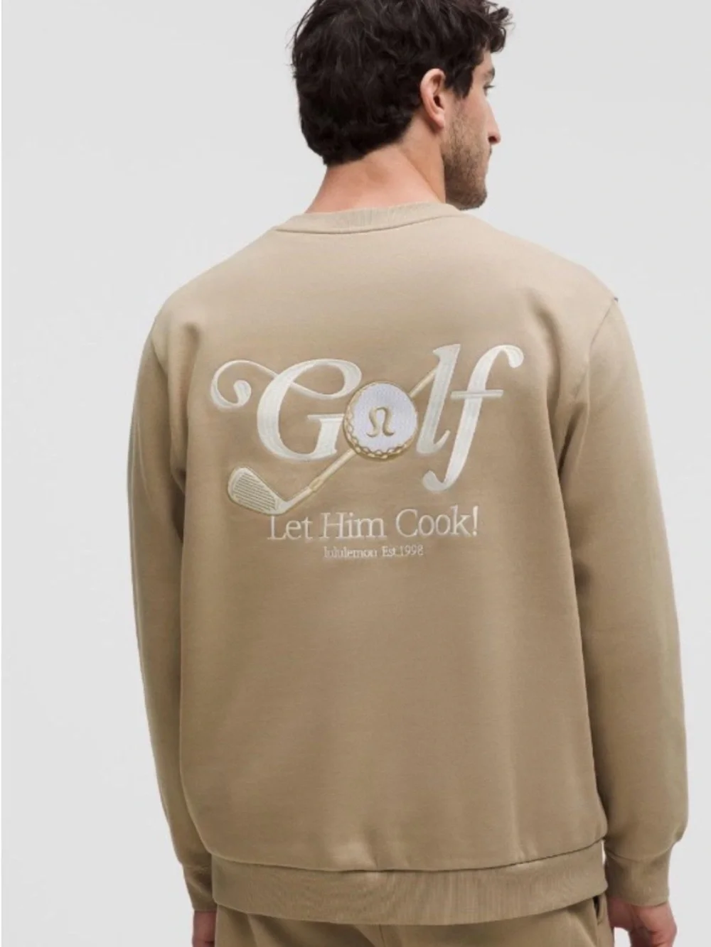 Lululemon Golf Let Him Cook Crewneck Sweatshirt Oversized Beige